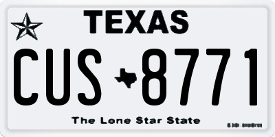 TX license plate CUS8771