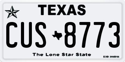 TX license plate CUS8773