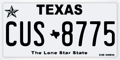 TX license plate CUS8775