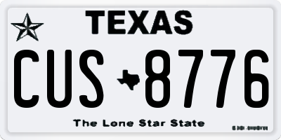 TX license plate CUS8776