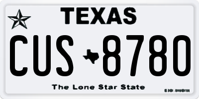 TX license plate CUS8780