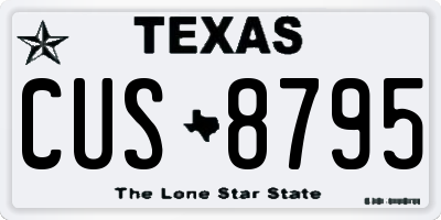 TX license plate CUS8795