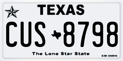TX license plate CUS8798
