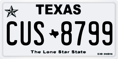 TX license plate CUS8799