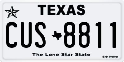 TX license plate CUS8811