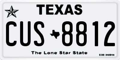 TX license plate CUS8812
