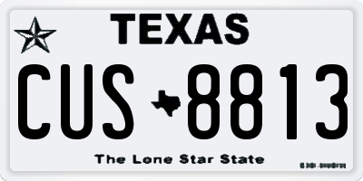 TX license plate CUS8813