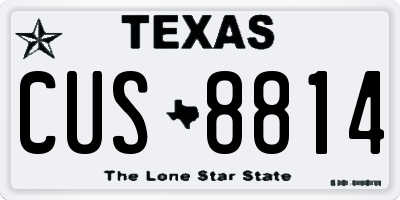 TX license plate CUS8814