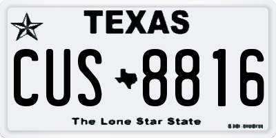 TX license plate CUS8816