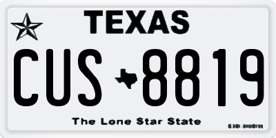 TX license plate CUS8819