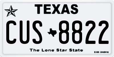 TX license plate CUS8822