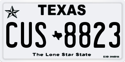 TX license plate CUS8823
