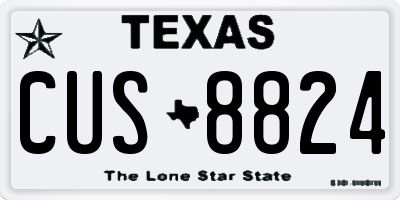 TX license plate CUS8824