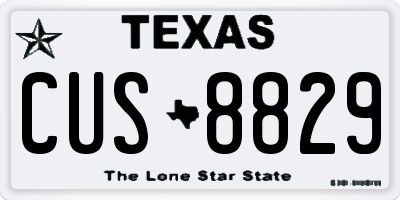 TX license plate CUS8829