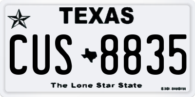 TX license plate CUS8835