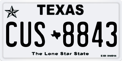 TX license plate CUS8843