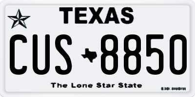 TX license plate CUS8850