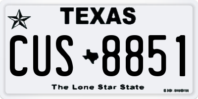 TX license plate CUS8851