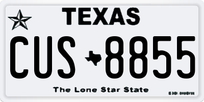 TX license plate CUS8855