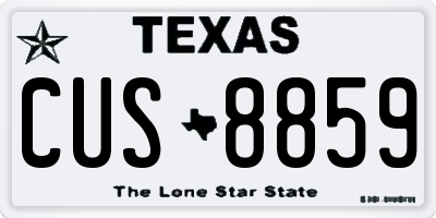 TX license plate CUS8859