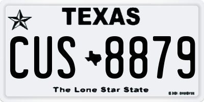 TX license plate CUS8879