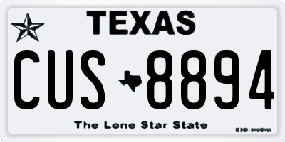 TX license plate CUS8894