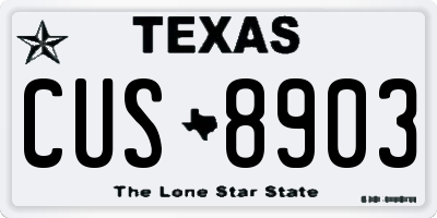 TX license plate CUS8903