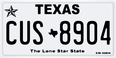 TX license plate CUS8904