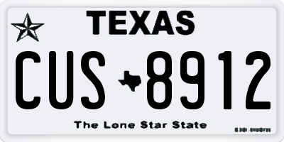 TX license plate CUS8912