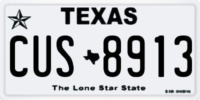 TX license plate CUS8913