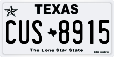 TX license plate CUS8915