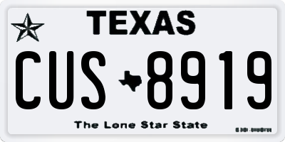 TX license plate CUS8919