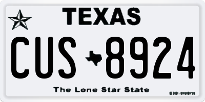 TX license plate CUS8924