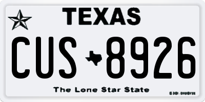 TX license plate CUS8926