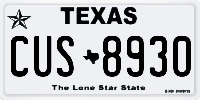TX license plate CUS8930