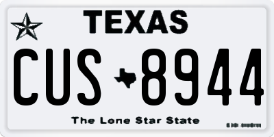 TX license plate CUS8944