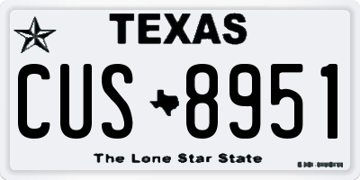 TX license plate CUS8951