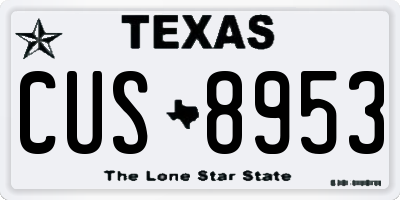 TX license plate CUS8953