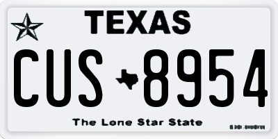 TX license plate CUS8954