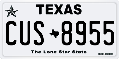 TX license plate CUS8955