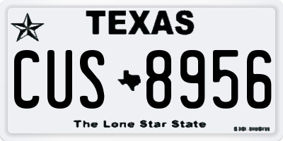 TX license plate CUS8956