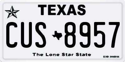 TX license plate CUS8957