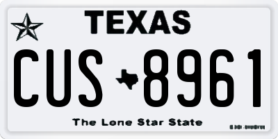 TX license plate CUS8961