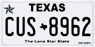 TX license plate CUS8962