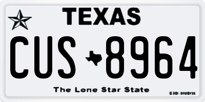 TX license plate CUS8964