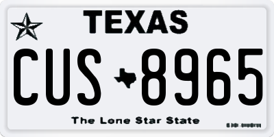 TX license plate CUS8965