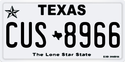 TX license plate CUS8966