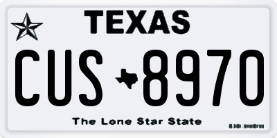 TX license plate CUS8970