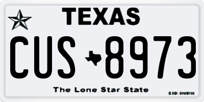 TX license plate CUS8973