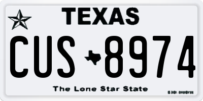 TX license plate CUS8974